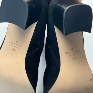 Kate‎ Spade Madelaine Womens Size 6B 6 Black Leather Suede Heeled Bootie Strap thumbnail 11