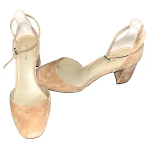 Ann Taylor Caramel Tan Suede Eliza Ankle Strap Block Heel Pump thumbnail 1