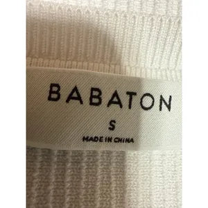 Aritzia Babaton Women's White Rib Knit Sleeveless Cami Crop Sweater Tank Top S thumbnail 3