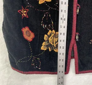 Vintage White Stag Jacket Medium Chenille Fall Floral Asian Inspired Embroidered thumbnail 3