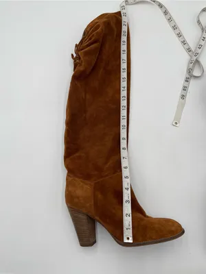 Anthropologie Miss Albright Fulton Knee High Boots Size 7.5 Brown Suede Pull On thumbnail 9