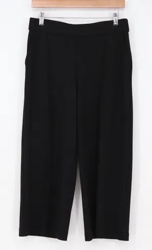 C by one Pants Women's Medium Black Wide Leg Cropped Stretch Excellent thumbnail 1