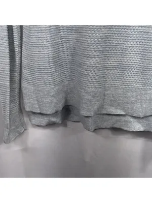 LOFT XS Blue Cotton Open Knit Hi Low Sweater thumbnail 6