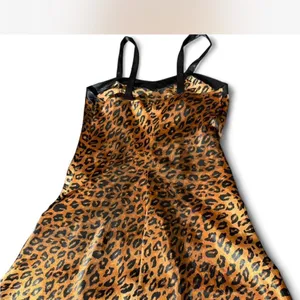 Kathy Ireland Leopard Print Satin Lingerie Slip Dress Nightie Small thumbnail 4