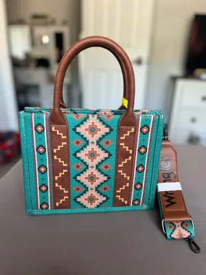 Wrangler Southwestern Print Canvas Tote Crossbody Small thumbnail 2