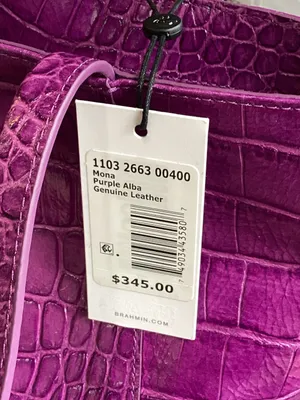 Brahmin Mona Purple Alba Leather Tote thumbnail 7