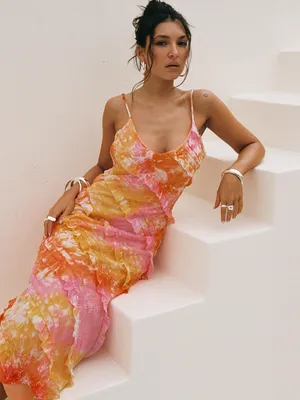 Princess Polly Lars Maxi Dress Orange Multi thumbnail 1