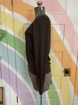 NWT Quince Lightweight Cotton Cashmere V-Neck Sweater Heather Charcoal Sz S 🧡🎀 thumbnail 6