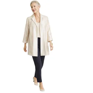 NWT Chico’s Subtle Sheen Topper Jacket Natural Cream Size 3 or XL thumbnail 12
