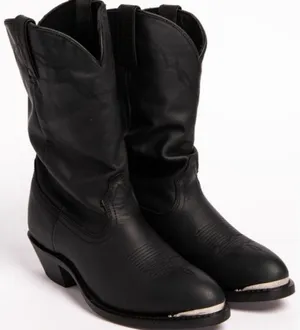 Shyanne Patsy Shy slouch western cowgirl black leather slip on boots sz 6.5 thumbnail 1