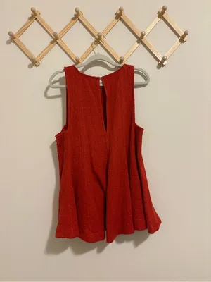 NWT Free People Red/Orange Textured Mini Dress size Medium thumbnail 6