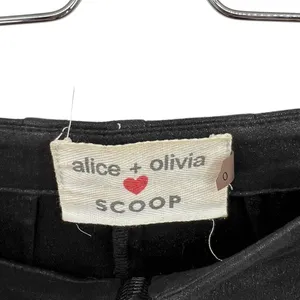 Alice + Olivia x Scoop Zip‎ Front Leggings Pants Low Rise Coated Shiny Black 0 thumbnail 10