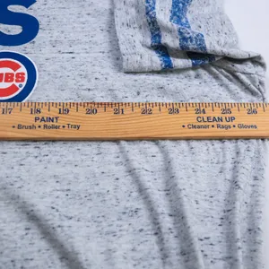 Fanatics Chicago Cubs T-Shirt Women 4X Grey Lace Up Neck Short Sleeve MLB Jersey thumbnail 6