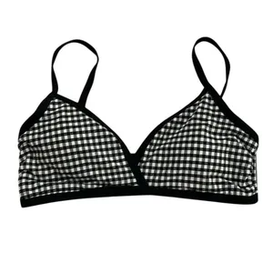 NWT Andie Swim The Cove Bikini Top Checkered Print Removable Cups L Black White thumbnail 9