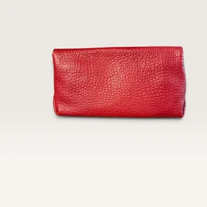 Burberry Vintage Red Pebbled Leather Clutch Bag Gold Hardware Designer thumbnail 3