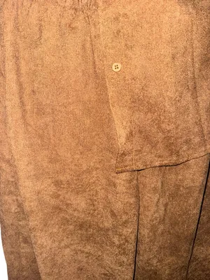 Corduroy Women's Brown Two-Piece Baggy Button Shirt & Wide-Leg Pants Set thumbnail 5