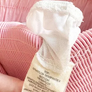 Peach Love California Womens Pink Smocked Ruffle Sporty‎ Active Romper Size M thumbnail 7