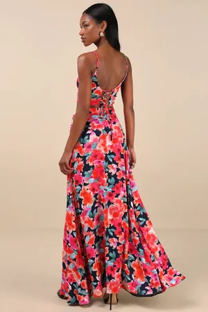 Lulus Bloom With a View WHITE Floral Print Two-Piece Maxi Dress thumbnail 3