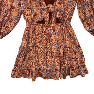 L*Space Women Stay Golden Dress Tie Front Cutout Mini‎ Lily of the Velley M thumbnail 5