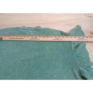Altar'd State Sage Green Waffle Knit Ruffle Sleeve Crop Top Size Small EUC thumbnail 11