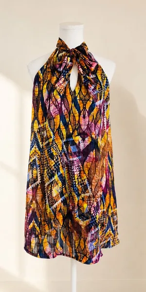 Tyche Multicolor Halter Mini Dress Size Large thumbnail 1