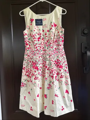 NWT Talbots RSVP Collection Rose Garden Fit & Flare Dress 2 Petite Retail $169 thumbnail 3