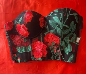 Jagger & Stone Frida Rose Mesh Bustier Corset, Whimsigoth sz0 thumbnail 1