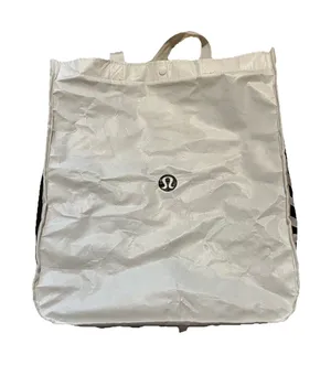 Lululemon black & white medium reusable tote bag thumbnail 1