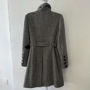 Guess Women’s Wool‎ Blend Herringbone Tailored Double Breasted Pea Coat Gray Sm thumbnail 2