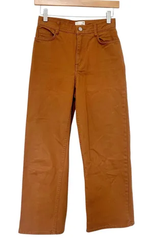 Aritzia Wilfred Free Tan Wide Leg Canvas Pants Jeans Sz 0 thumbnail 1