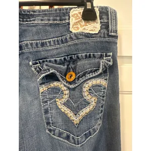 Big Star Sweet Boot Ultra Low Rise Jeans Medium Wash western Flap Pocket 31R thumbnail 7