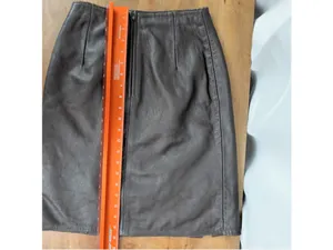 Vintage Firenze Brown Leather Skirt thumbnail 7