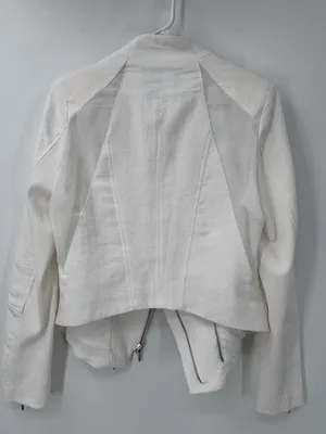 (E)   Blank NYC cream Asymmetrical Zip Moto Jacket thumbnail 5