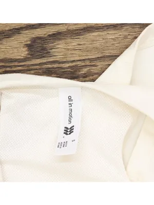 All In Motion Light Support Rib Squareneck Cropped Sports Bra Cream Off White S thumbnail 3