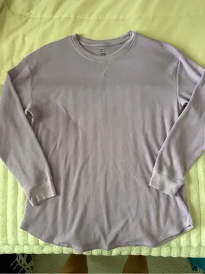 Gilly Hicks Long-Sleeve Thermal Crewneck Sweater in Light Lavender Sleep thumbnail 1