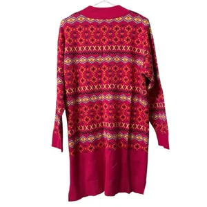 Time For Me Cardigan Women‎ Sweater Sz XL Button Down Aztec Cotton Knit Colorful thumbnail 2