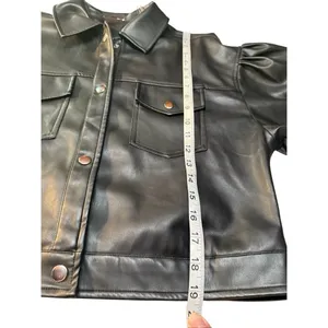 Tahari faux leather Snap-front jacket Sz M NWT thumbnail 5