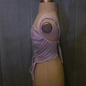 Oh Polly Lilac Ruched Crop Tank Top Summer Baddie Coquette Girl Festival Pin Up thumbnail 3