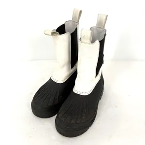 Axel Arigato Rain Boots Womens 7.5 White Leather Black Chelsea Duck Boots thumbnail 8
