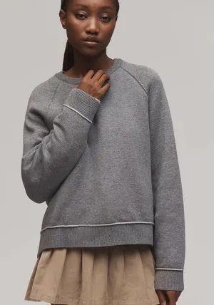 Anthropologie Pilcro Oaklyn Cozy Crewneck in Gray thumbnail 1