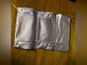 Versace Parfums Metallic purple clutch thumbnail 5