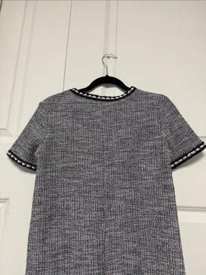 Zara Gray and Black Tweed-Effect Mini Dress thumbnail 10