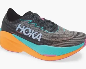 Hoka Mach X 2 Running Shoes in Black, Teal, Orange and Pink thumbnail 1