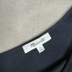 Madewell One-Shoulder Ribbed Tank Top Womens XL Black Slim Stretch Fitted thumbnail 4