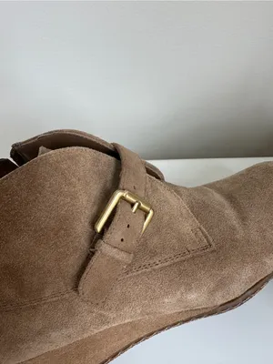 Franco Sarto Amerosa Buckle Wedge Bootie Tan Suede Size 9 thumbnail 6