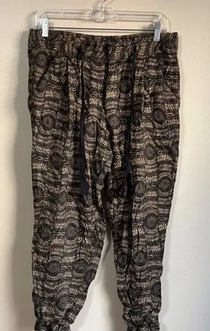 Free People size 8‎ stretchy brown and black pants thumbnail 1