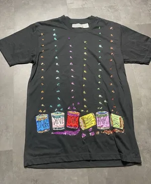 Vintage Size M Embroidered‎ Beaded INK Tee Shirt Unique Y2K Embellished F-142 thumbnail 1