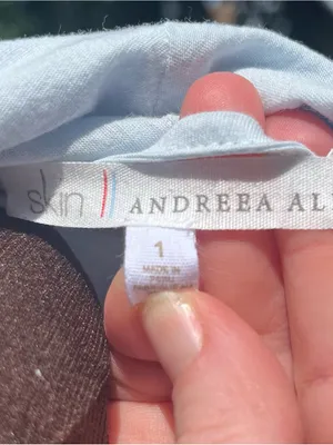 Skin Organic x Andreea Ali Ice Blue Double Layer Pima Cotton Robe Size 1/Small thumbnail 2