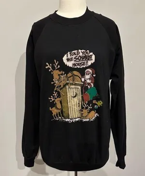 Christmas Funny Santa Holiday Sweatshirt Size XLarge. Unisex thumbnail 1