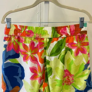 Future Collective Alani Noelle Tropical Floral Linen Blend Shorts Multi Color Sm thumbnail 4